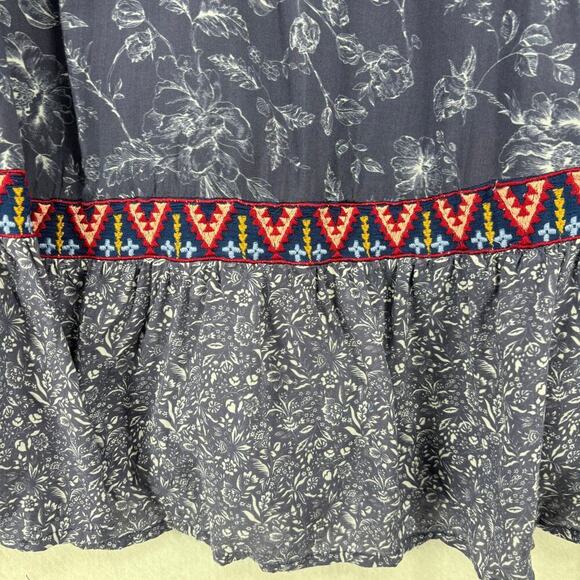 Sundance Talulah Tiered Dress Size L Bohemian Floral Aztec Embroidered Western - Picture 9 of 13